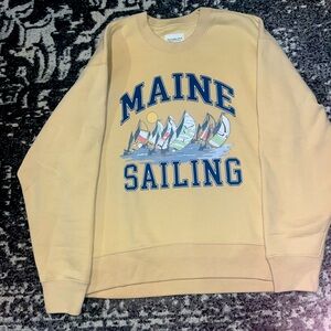 Womens abercrombie soft yellow sweatshirt Maine sailing size medium NWOTS